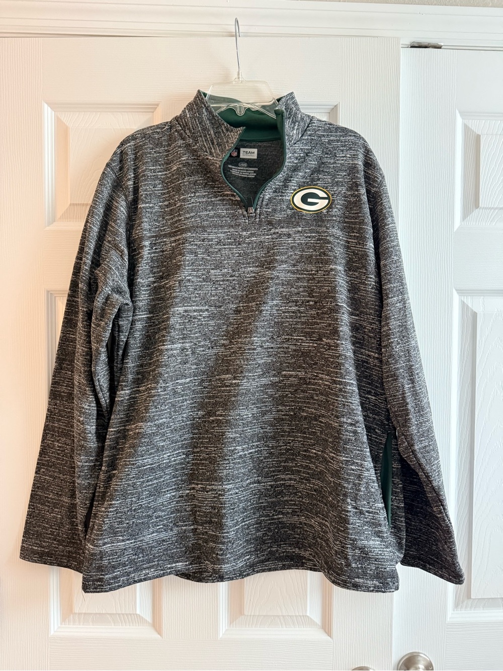 Green Bay Packers NFL Gray Quarter-Zip Pullover